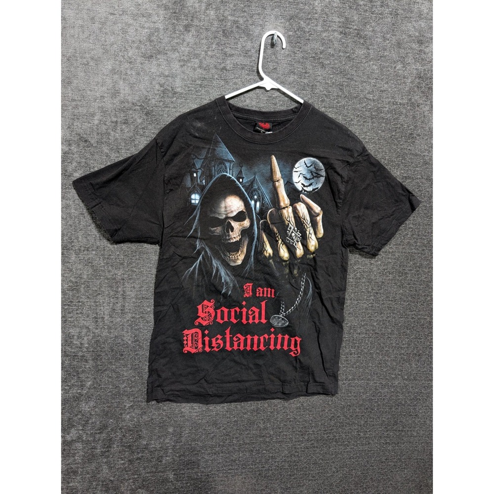 Spiral Direct I Am Social Distancing Isolation 2020 Graphic T-Shirt XL Black
